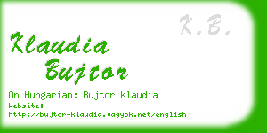 klaudia bujtor business card